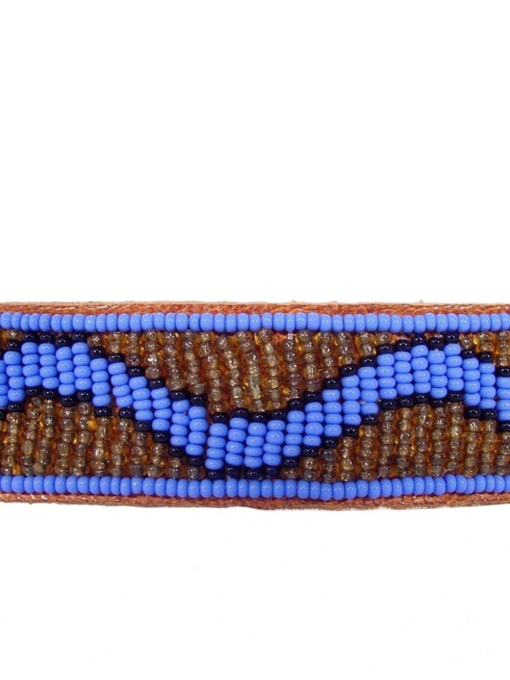 HANDMADE Beaded Gold Blue Belt Unisex Size L/XL - Picture 2 of 6